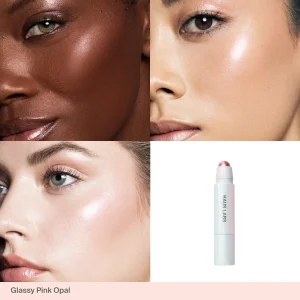 Haus Labs by Lady Gaga Bio-Radiant Glassy Highlighter Balm stikdagi haylayter-balzam - Glassy Pink Opal