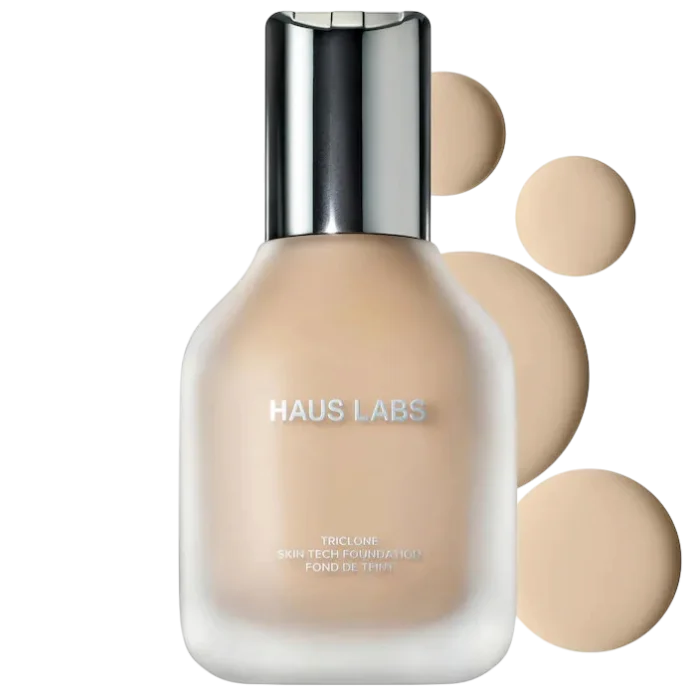 HAUS LABS BY LADY GAGA Triclone Skin Tech Foundation - 040 Light Neutral o'rta qoplamali va fermentlangan arnika ekstraktli tonal krem