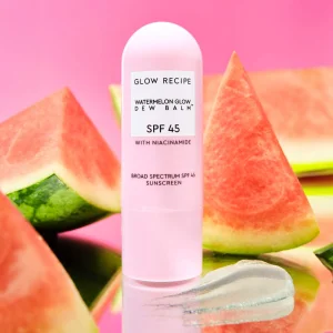 Glow Recipe Watermelon Glow Niacinamide Dew Balm Face Sunscreen Stick- SPF 45 niatsinamidli quyoshdan himoya qiluvchi stik