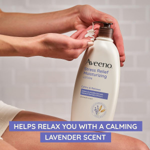 Увлажняющий лосьон для тела Aveeno Daily Stress Relief Body Lotion with Lavender Scent for Moisturizing - 354ml