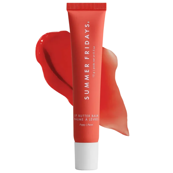 Summer Fridays Lip Butter Balm for Hydration & Shine - Poppy rang beruvchi balzam