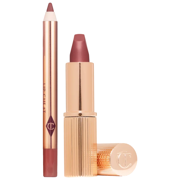 Charlotte Tilbury Mini Pillow Talk Lipstick & Liner Set - Pillow Talk Medium mini lab qalam+pomada to'plami