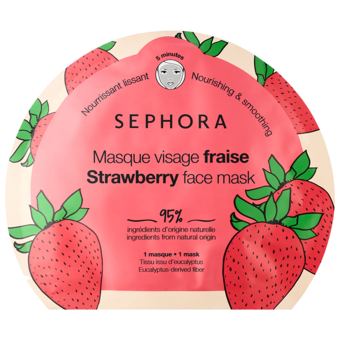 Маска, питающая и разглаживающая, Sephora Clean Face Mask - клубника
