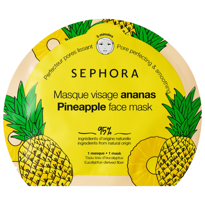 Маска, сужающая поры и разглаживающая, Sephora Clean Face Mask - ананас