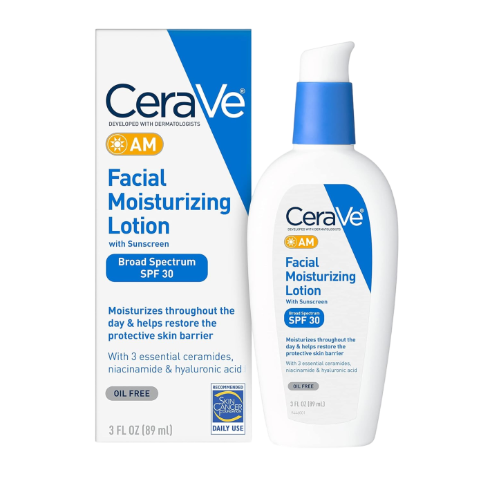 Дневной увлажняющий крем с гиалуроновой кислотой и ниацинамидом и SPF CeraVe AM Facial Moisturizing Lotion with SPF 30 - 89ml