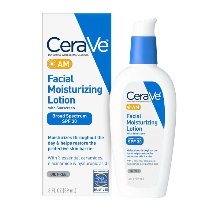 Дневной увлажняющий крем с гиалуроновой кислотой и ниацинамидом и SPF CeraVe AM Facial Moisturizing Lotion with SPF 30 - 89ml
