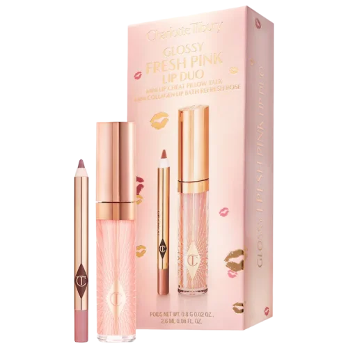 Мини набор карандаш+блеск Charlotte Tilbury Mini Glossy Pink Lip Gloss + Lip Liner Set - Fresh Pink