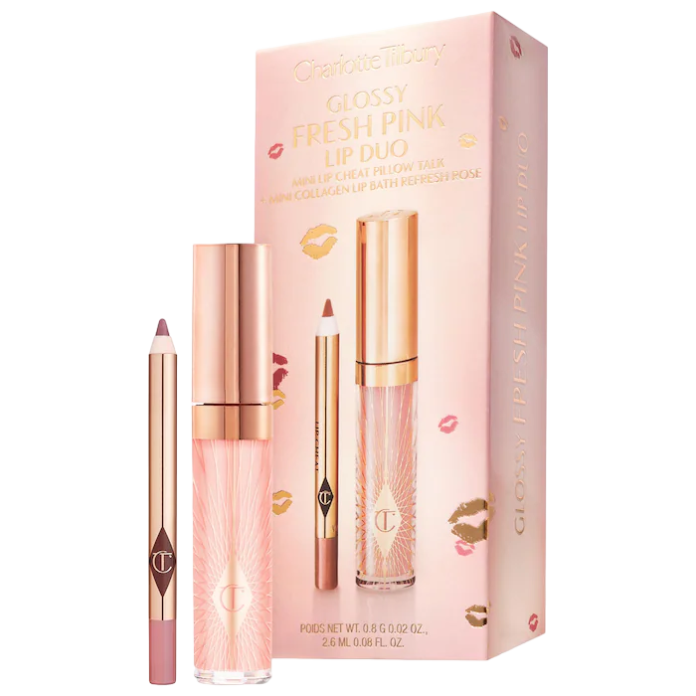 Мини набор карандаш+блеск Charlotte Tilbury Mini Glossy Pink Lip Gloss + Lip Liner Set - Fresh Pink