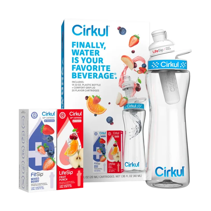 Cirkul BPA-Free Plastic Water Bottle Zero Calories and No Sugar - 650ml innovatsion suv idishi kartrij tizimi bilan