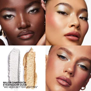PATRICK TA Major Dimension Eye Illusion Eyeshadow Duo - We Need Better Lighting ko'z uchun yaltiroq tenlar dueti