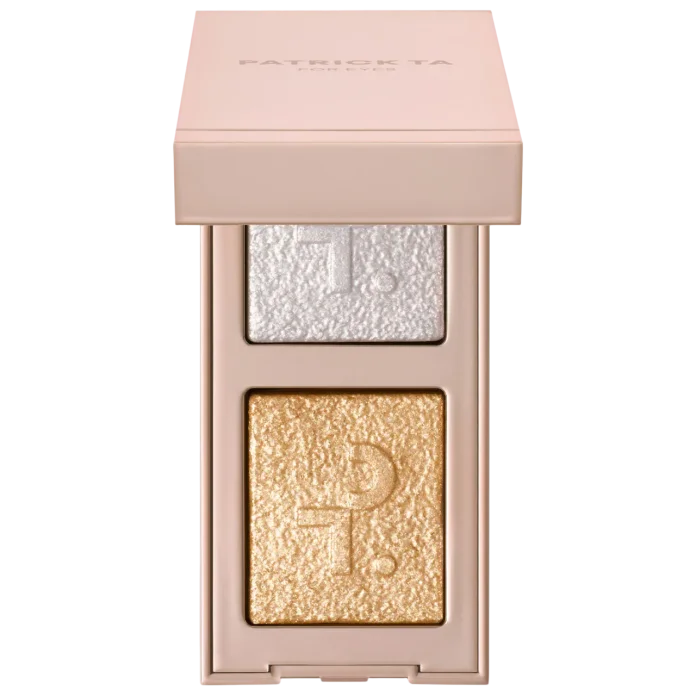 PATRICK TA Major Dimension Eye Illusion Eyeshadow Duo - We Need Better Lighting ko'z uchun yaltiroq tenlar dueti