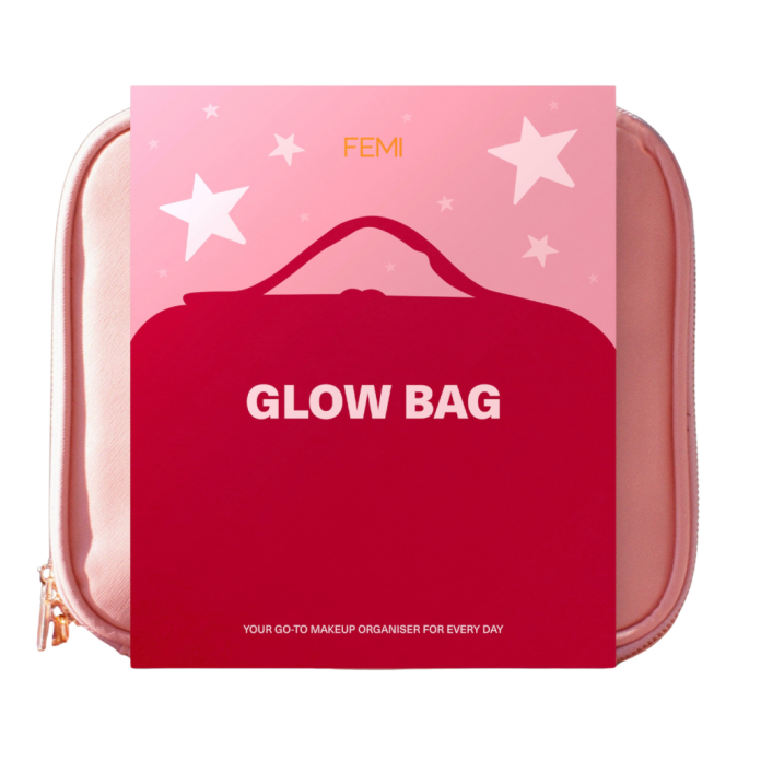 Косметичка с зеркалом и LED подсветкой FEMI Glow Bag - Baby Pink
