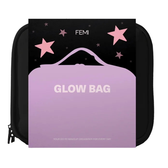 FEMI Glow Bag - Midnight Glam ko'zgu va LED yoritgichli kosmetichka