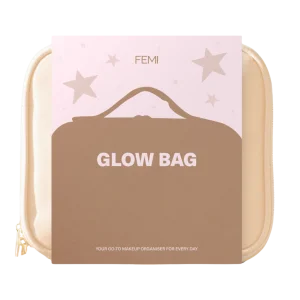 FEMI Glow Bag ko'zgu va LED yoritgichli kosmetichka - Desert Beige