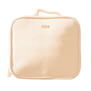 FEMI Glow Bag ko'zgu va LED yoritgichli kosmetichka - Desert Beige