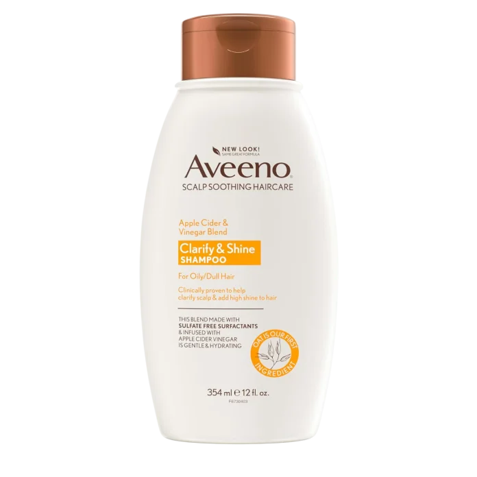 Aveeno Apple Cider Vinegar Clarifying Shampoo 354ml olma sirkasi bilan tozalovchi va yaltiratuvchi shampun