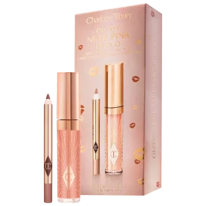 Мини набор карандаш+блеск Charlotte Tilbury Mini Glossy Pink Lip Gloss + Lip Liner Set - Nude Pink