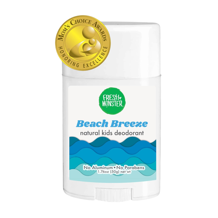 Натуральный дезодорант для детей Fresh Monster Natural Deodorant for Kids and Teens I Aluminum-Free, Paraben-Free and Hypoallergenic - Beach Breeze