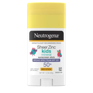 Neutrogena Sheer Zinc Детский минеральный солнцезащитный стик SPF 50+ водостойкий