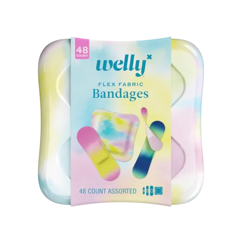 Набор тканевых пластырей Welly Bandages "Colorwash Tie Dye Patterns" - 48 штук