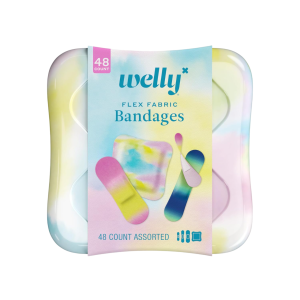 Набор тканевых пластырей Welly Bandages "Colorwash Tie Dye Patterns" - 48 штук
