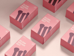 Набор кистей для макияжа с удобным вращающимся держателем Femi Cosmetics - Baby Pink