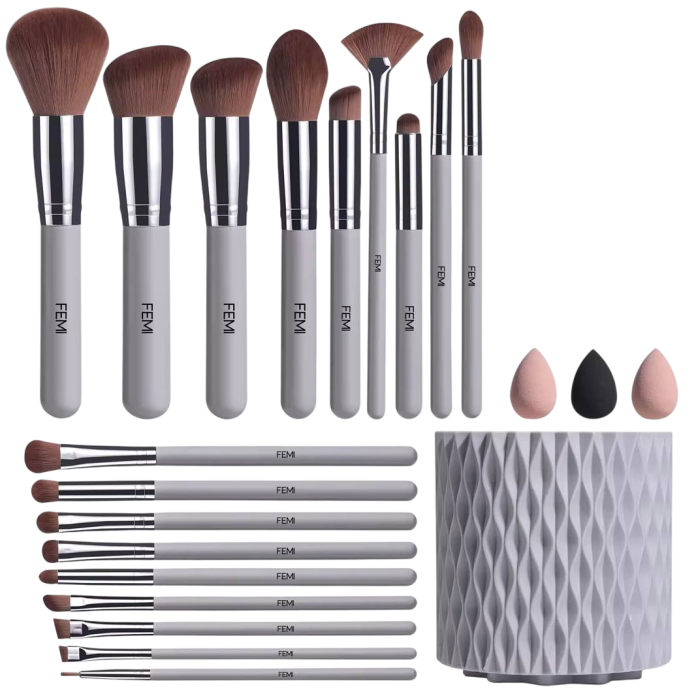 Набор кистей для макияжа с удобным вращающимся держателем Femi Cosmetics - Moon Dust