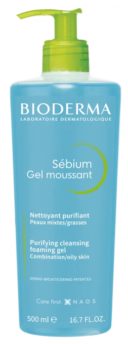Bioderma Sebium Gel Moussant - 500ml yog'li va muammoli terini yuvish uchun gel-muss