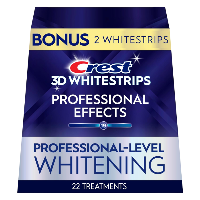 Набор полосок для отбеливания уровень 19 Crest 3D Whitestrips Professional Effects - 22 пакетиков