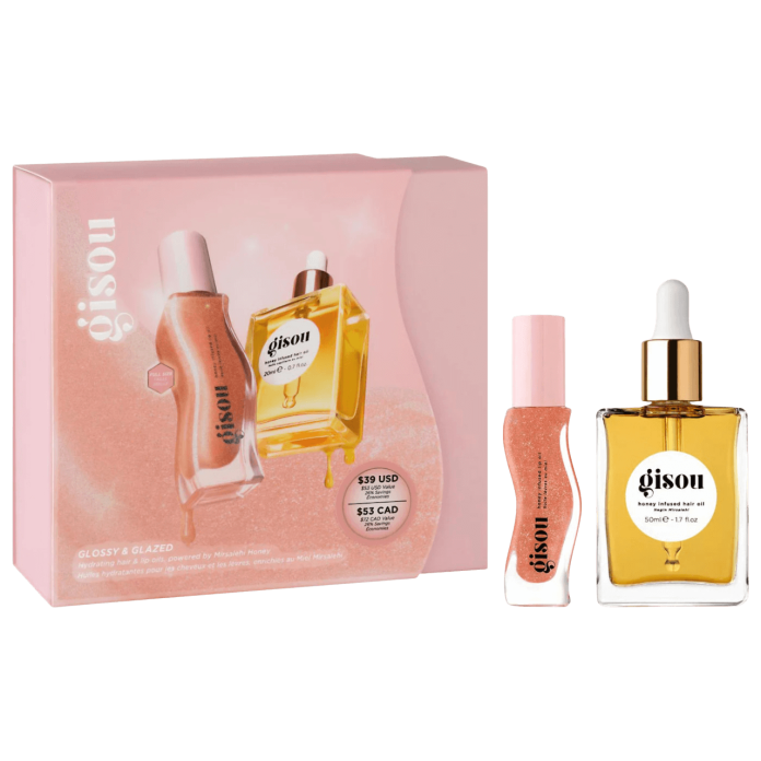 Подарочный набор Gisou Glossy & Glazed Hair & Lip Oil Gift Set