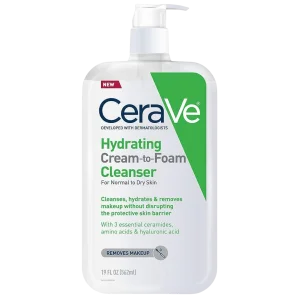 Увлажняющий крем-пенка для умывания CeraVe Hydrating Cream-to-Foam Cleanser, Makeup Remover - 562мл
