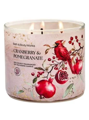 Ароматическая свеча с 3 фитилями Bath & Body Works Cranberry & Pomegranate 3-Wick Candle - 411 г