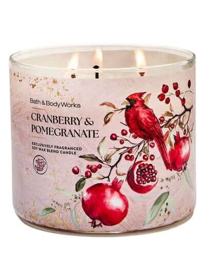 Ароматическая свеча с 3 фитилями Bath & Body Works Cranberry & Pomegranate 3-Wick Candle - 411 г