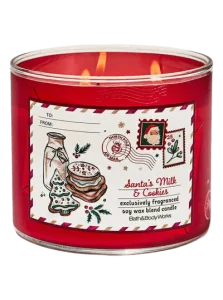 Ароматическая свеча с 3 фитилями Bath & Body Works Santa's Milk & Cookies 3-Wick Candle - 411 г