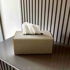 Премиальная салфетница из водонепроницаемой кожи - Pearly Ivory