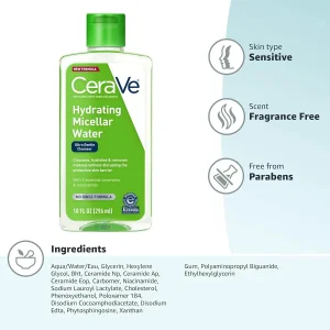 Мицеллярная вода 3-в-1 с церамидами и ниацинамидом CeraVe Hydrating Micellar Water Ultra Gentle Cleanser - 296 ml