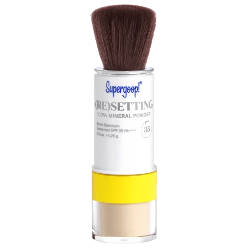 Минеральная пудра - SPF с кистью Supergoop! 100% Mineral (Re)setting Powder Face Sunscreen SPF 35 - Translucent