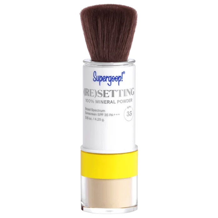 Supergoop! 100% Mineral (Re)setting Powder Face Sunscreen SPF 35 - Translucent mineral pudra - SPF cho'tkasi bilan
