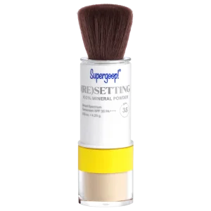 Supergoop! 100% Mineral (Re)setting Powder Face Sunscreen SPF 35 - Translucent mineral pudra - SPF cho'tkasi bilan