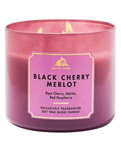 Ароматическая свеча с 3 фитилями Bath & Body Works White Barn Black Cherry Merlot 3-Wick Candle - 411 г