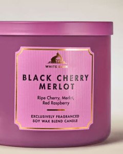 Ароматическая свеча с 3 фитилями Bath & Body Works White Barn Black Cherry Merlot 3-Wick Candle - 411 г