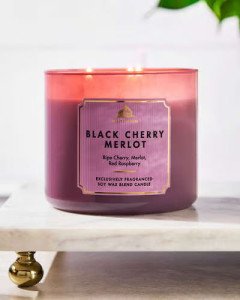 Ароматическая свеча с 3 фитилями Bath & Body Works White Barn Black Cherry Merlot 3-Wick Candle - 411 г
