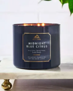 Bath & Body Works White Barn Midnight Blue Citrus 3-Wick Candle 3 pilikli xushbo'y sham - 411 g