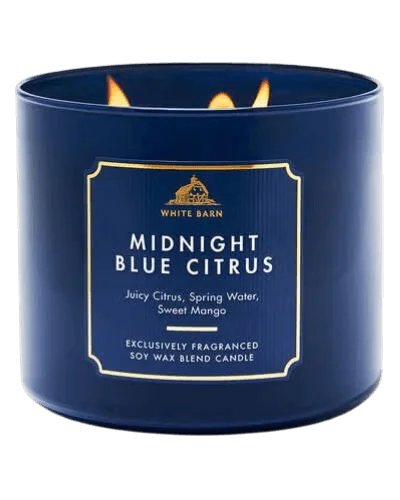 Ароматическая свеча с 3 фитилями Bath & Body Works White Barn Midnight Blue Citrus 3-Wick Candle - 411 г