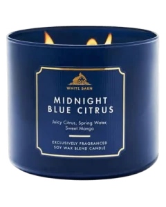 Bath & Body Works White Barn Midnight Blue Citrus 3-Wick Candle 3 pilikli xushbo'y sham - 411 g