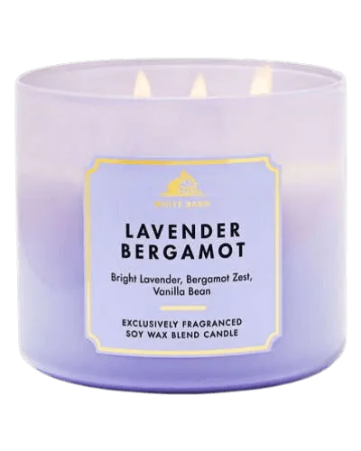 Ароматическая свеча с 3 фитилями Bath & Body Works White Barn Lavender Bergamot 3-Wick Candle - 411 г