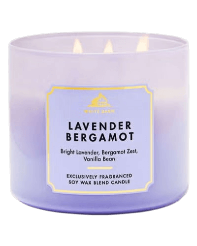 Ароматическая свеча с 3 фитилями Bath & Body Works White Barn Lavender Bergamot 3-Wick Candle - 411 г