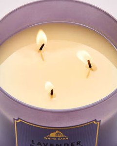 Ароматическая свеча с 3 фитилями Bath & Body Works White Barn Lavender Bergamot 3-Wick Candle - 411 г