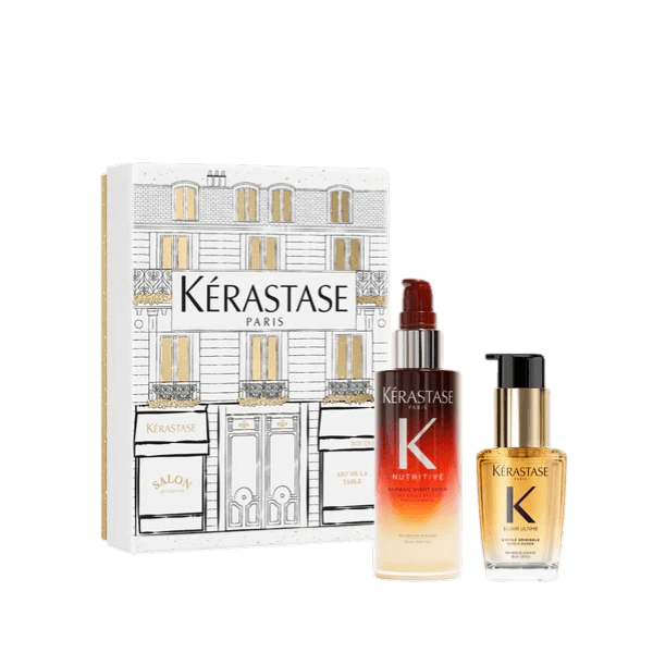 Kérastase Iconics Duo X-Mas Set — подарочный набор: ночная сыворотка 8H Magic Night Serum 90 мл + масло Elixir Ultime 30 мл