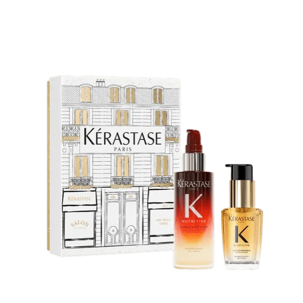 Kérastase Iconics Duo X-Mas Set — подарочный набор: ночная сыворотка 8H Magic Night Serum 90 мл + масло Elixir Ultime 30 мл